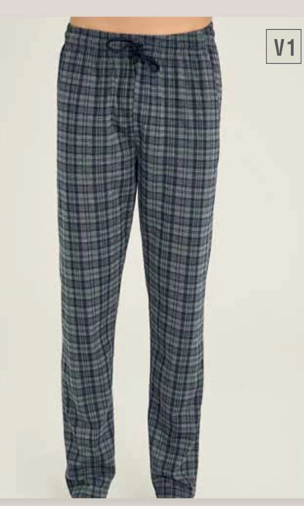 KLY Plaid Plus Size Single Bottom Home Trousers 194B