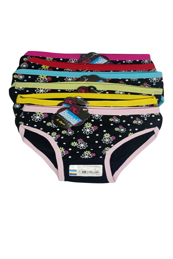 Clear Printed Black Girl Panties 6-Pack 1-2 Years 2578