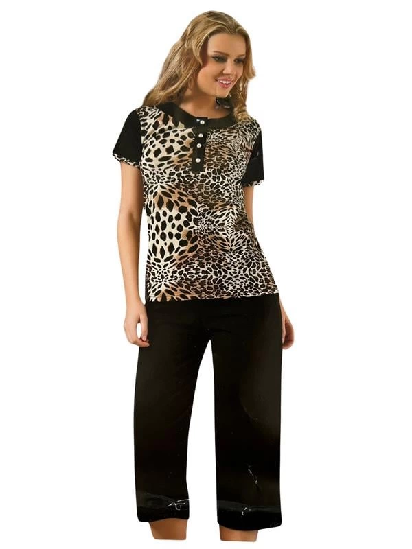 50028 HMD WOMEN'S PRINTED CAPRI SUIT