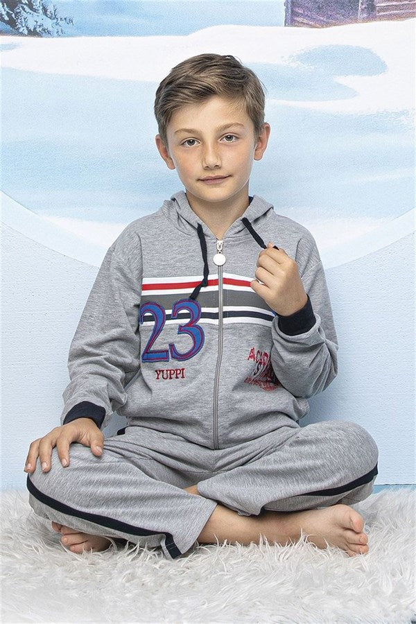 Hmd Boys Hooded Zippered Tracksuit Set 5032