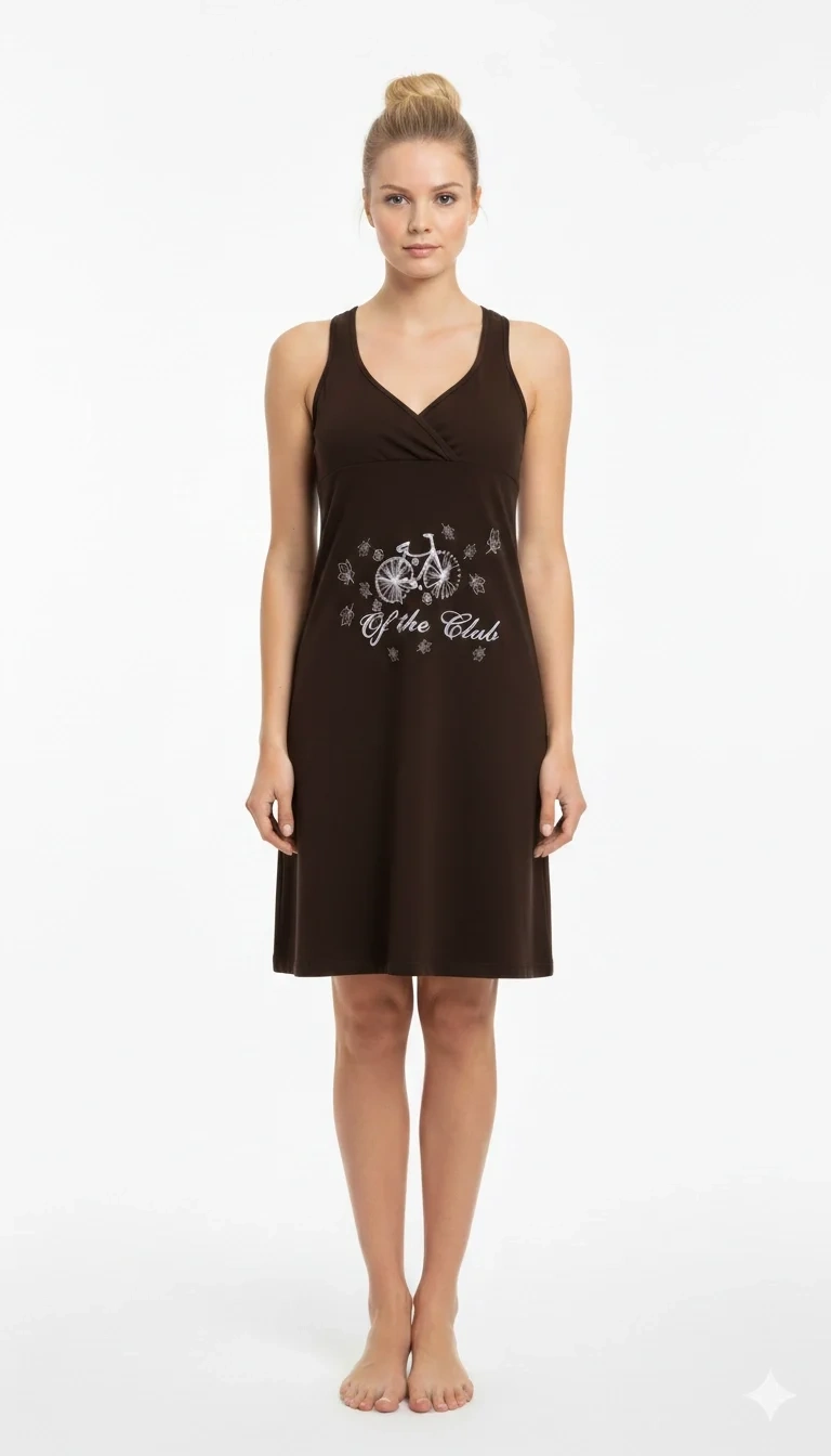 Robe imprimée marron clair 2405