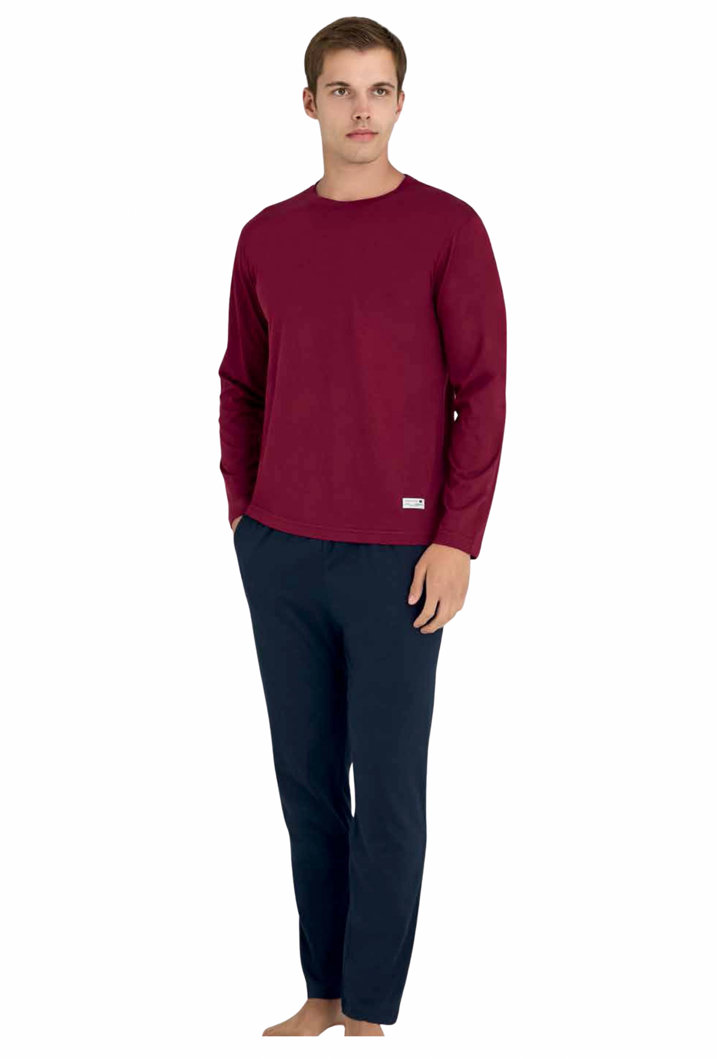 9109-KLY ENSEMBLE PYJAMA COL ROUE GRANDE TAILLE Pyjama homme col rond grande taille 100 % coton --9109