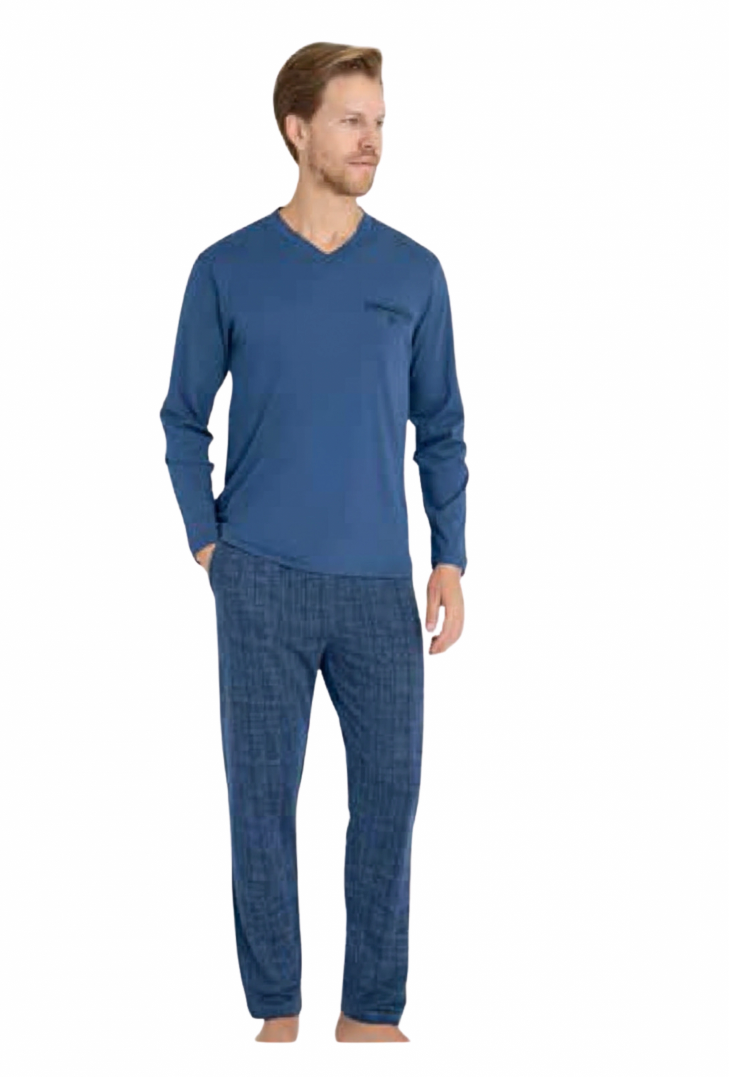 Kly V Yaka Pijama Takımı 9214