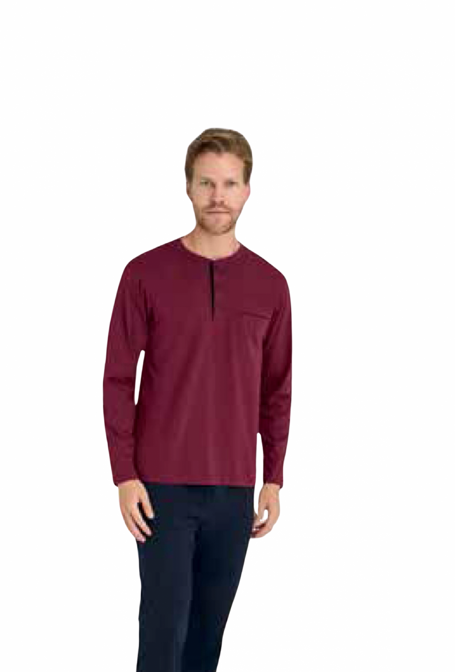 Pyjama d'hiver à manches longues et col midi pour homme KLY 9250