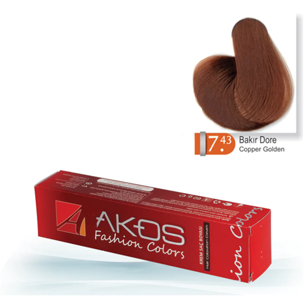 Akos Hair Dye Copper Gold 7.43