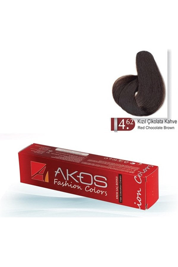 Akos Women's Red Chocolate Brown Color 60 Gr Hair Dye Dye No 4.62