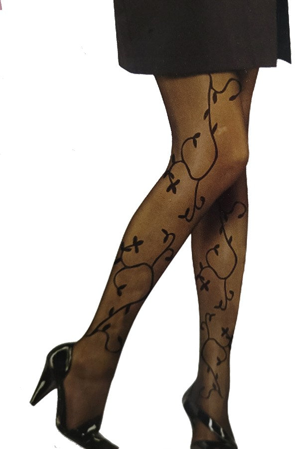 Bali Ladies Patterned Tights Fulya Black 2