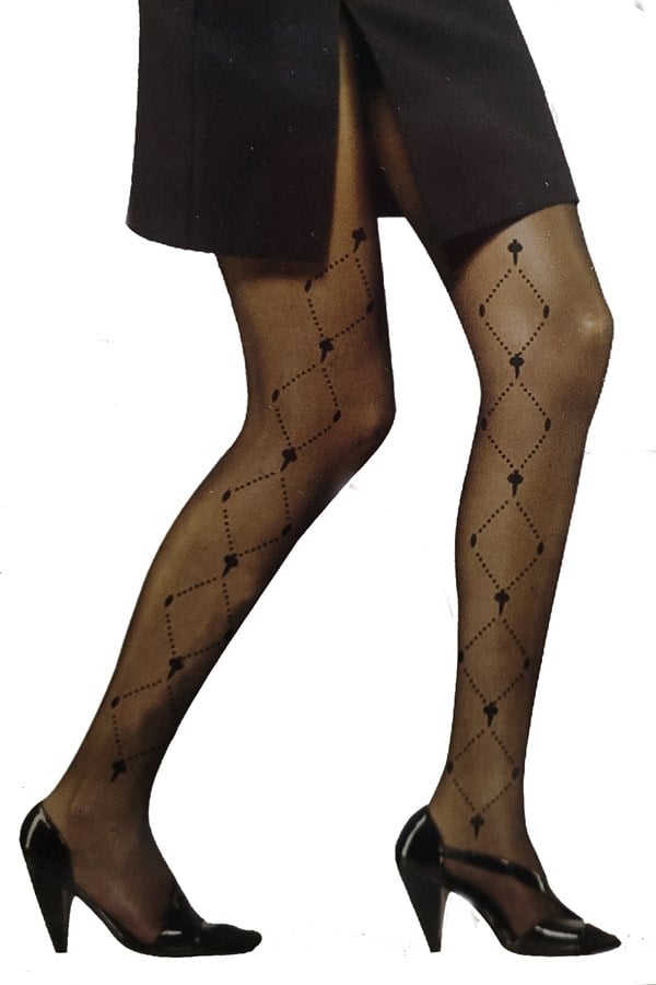 Vog Bali Model Black Color Patterned Tights