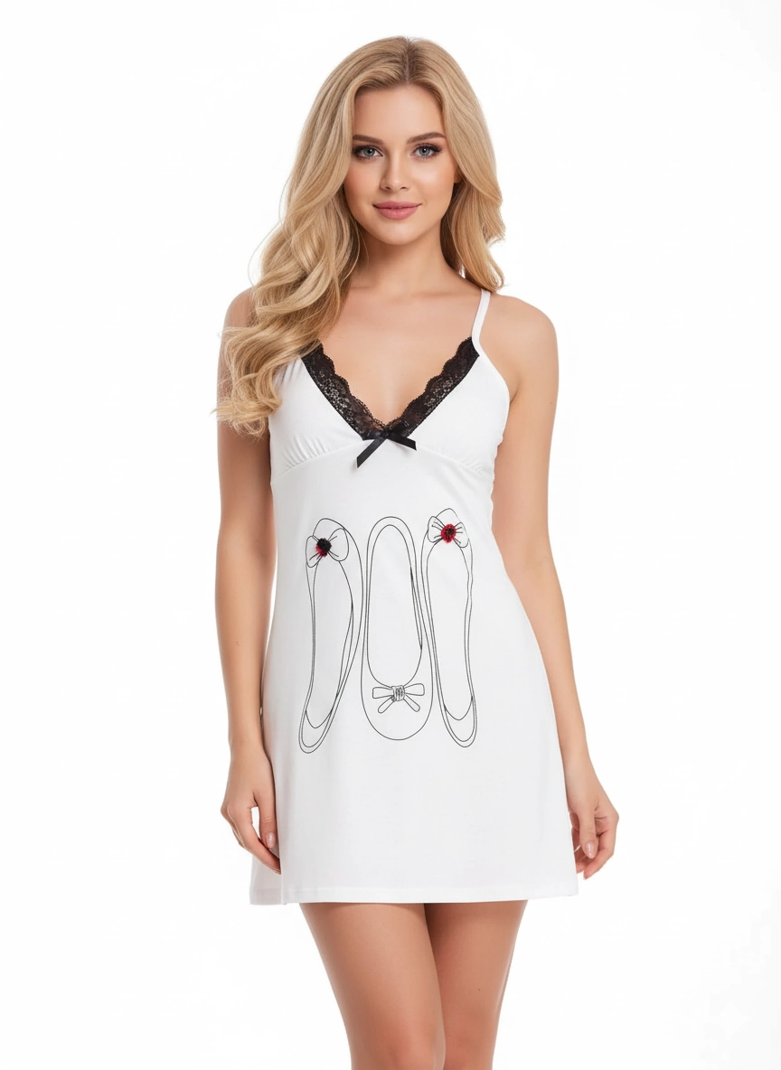 Robe d'été blanche imprimée transparente 2414