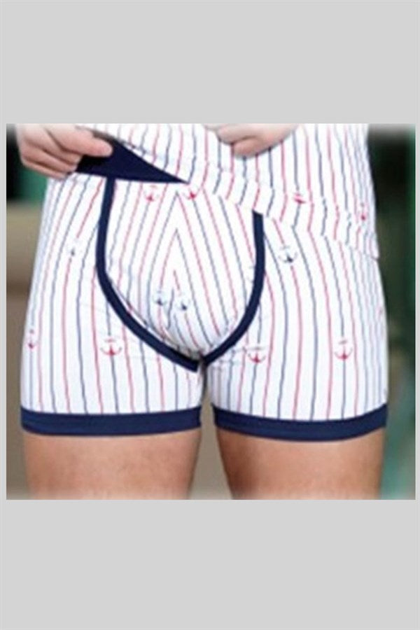 Clear Anchor and Stripe Print Men's Boxer 1107