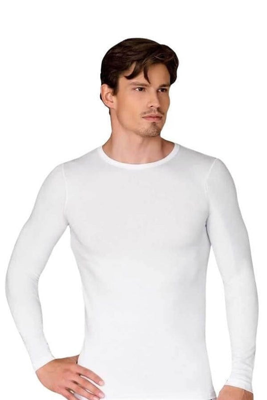 Berrak Men's Lycra Jersey Long Sleeve Crew Neck Bodysuit 1025