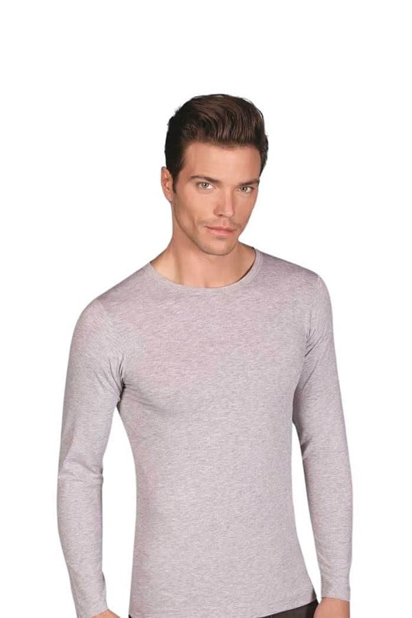 Berrak Men's Lycra Jersey Long Sleeve Crew Neck Bodysuit 1025