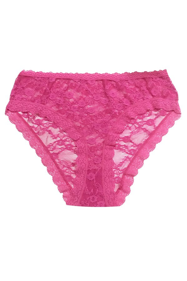 Clear Women Pink Laced Bato Panties 11197