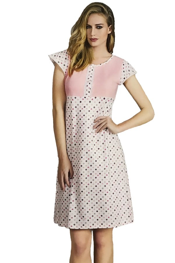 Clear Women's Ecru Color Nightgown Code 138