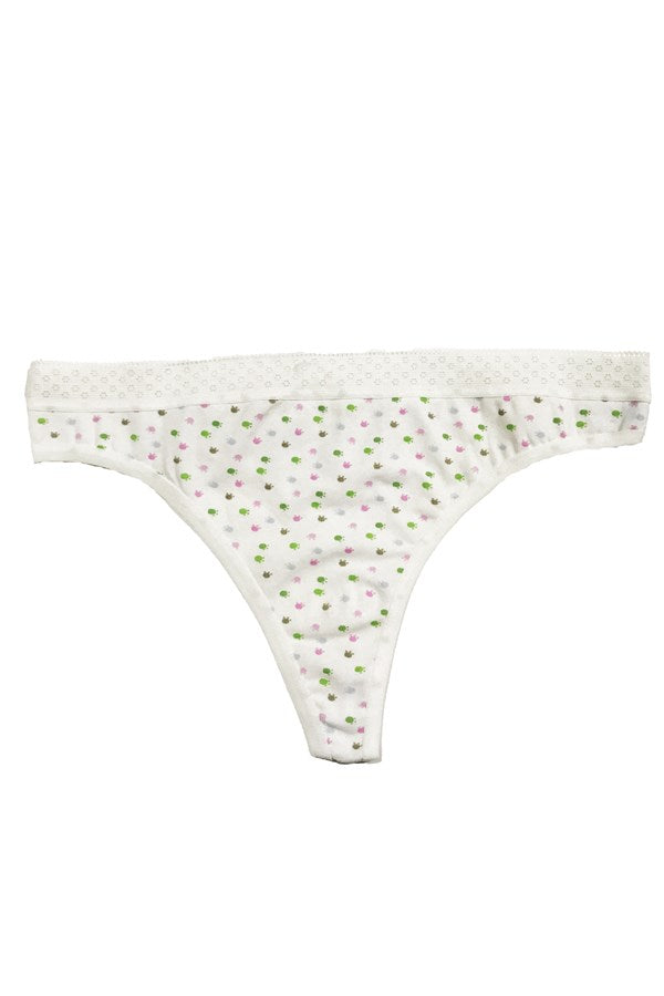 Clear Women's Paw Printed Thong 2339