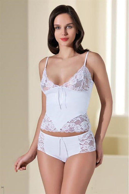 Şahinler White Lace Lingerie Set B331