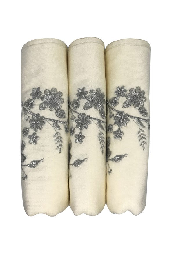 Bulteks Glitter Embroidered Velvet Pattern 1 Towel 30X50
