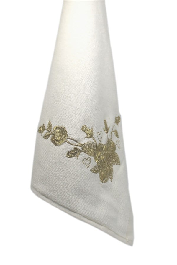 Bulteks Glitter Embroidered Velvet Hand Towel 30x50 Pattern 4