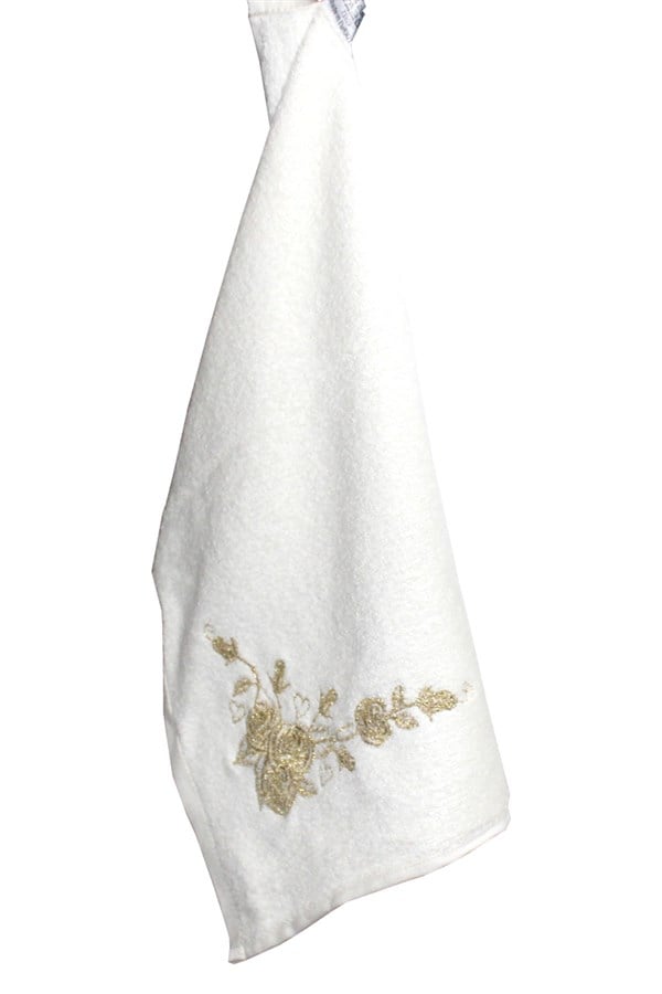 Bulteks Glitter Embroidered Velvet Hand Towel 30x50 Pattern 4