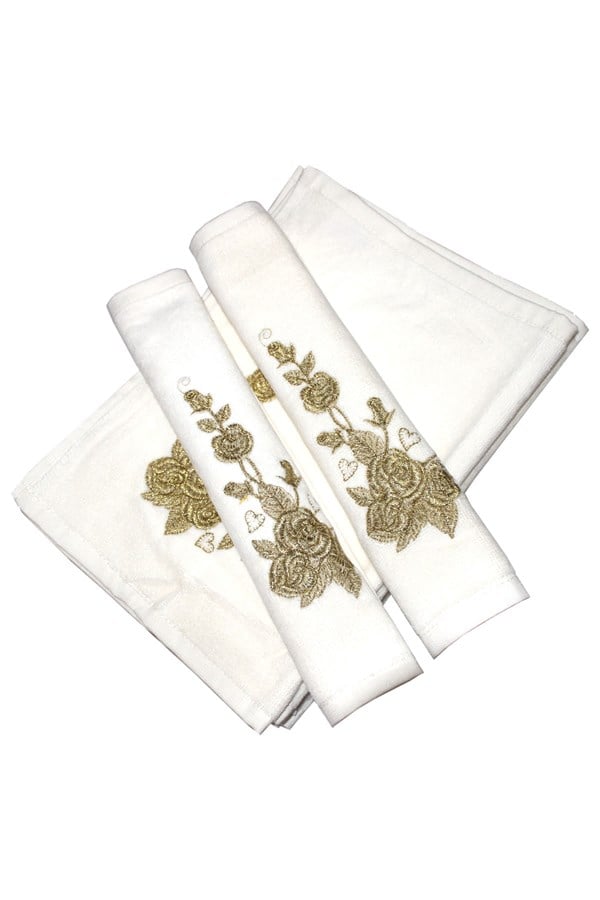 Bulteks Glitter Embroidered Velvet Hand Towel 30x50 Pattern 4
