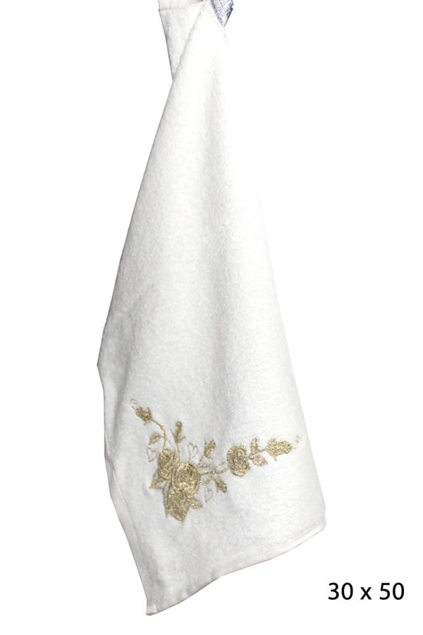 Serviette de toilette en velours brodé à paillettes Bulteks 30 x 50 cm, motif 4