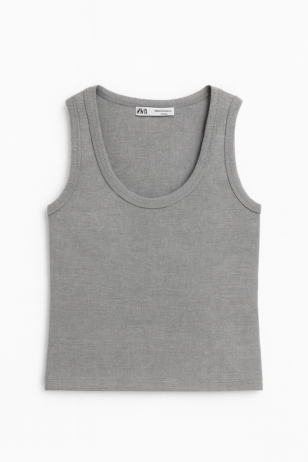Crop kalın Askılı Body Gri Renk