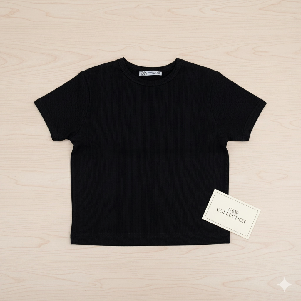 Crop Kısakollu Body Siyah Renk
