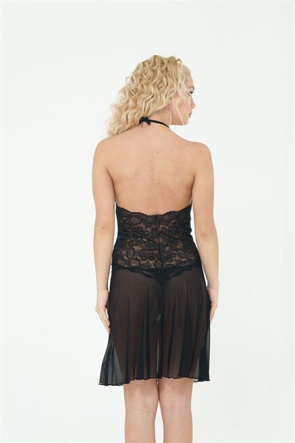 Clear Lace Tulle Nightgown 2197