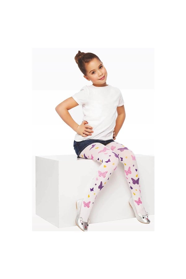 Daymod Kids Patterned Micro Tights Butterfly