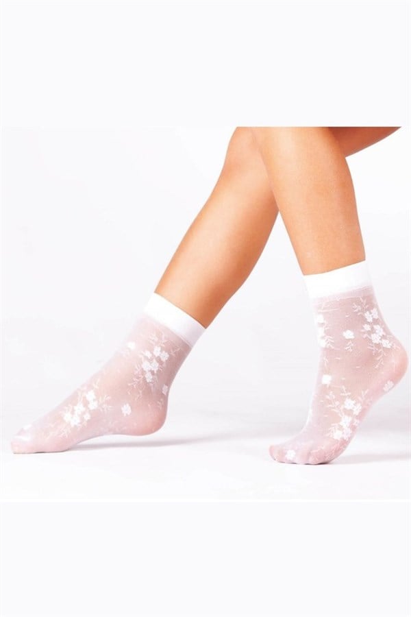 Daymod Women's Patterned Socks White Socks