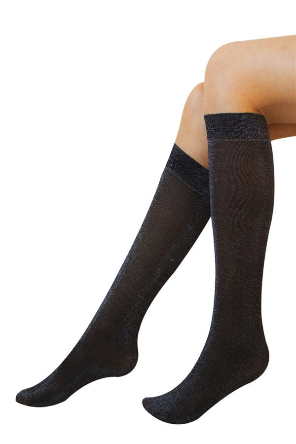 Daymod Women's Penny Glitter Micro Knee High Socks