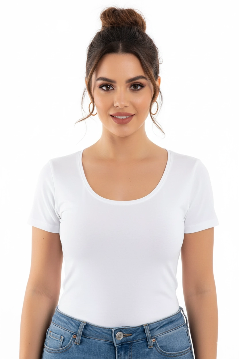 Dorya Open Neck Short Sleeve Undershirt 1076