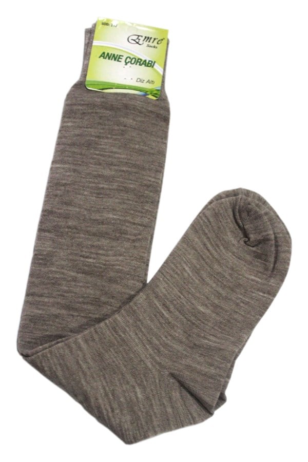 Emre Women's Beige Color Knee-Length Mother's Socks 217