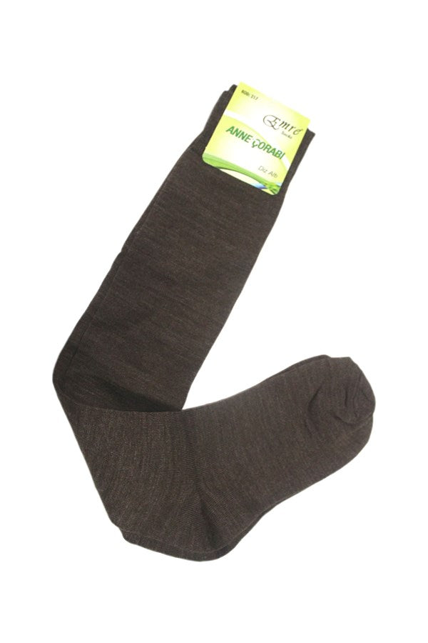 Emre Brown Color Knee-Length Mother Socks for Women 217