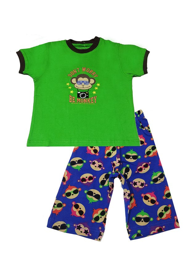 Boy Patterned Capri Set 1-2 Years Old
