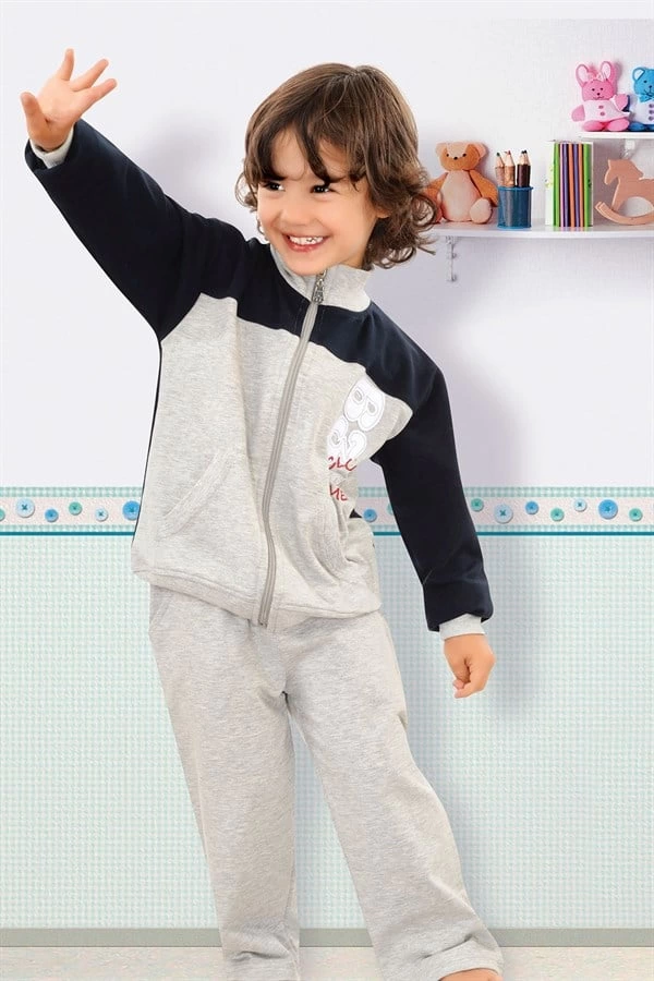 Ensemble de survêtement zippé à col pour garçon