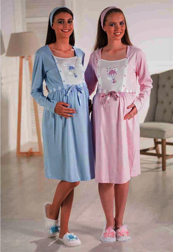 Estiva Soft Combed Cotton Maternity Nightgown 17383