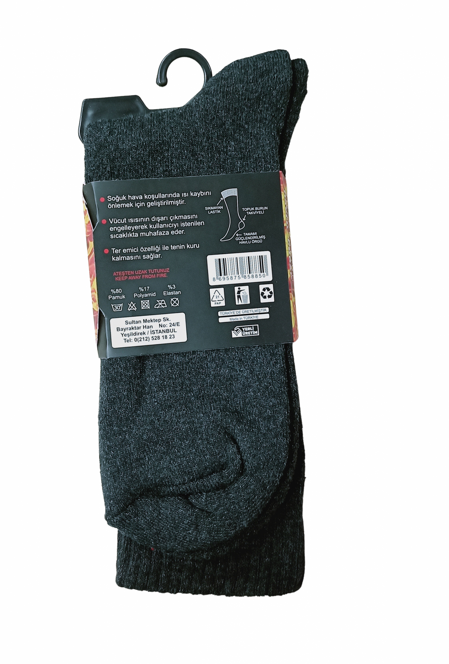 Chaussettes éponge thermiques GİRAY, lot de 6