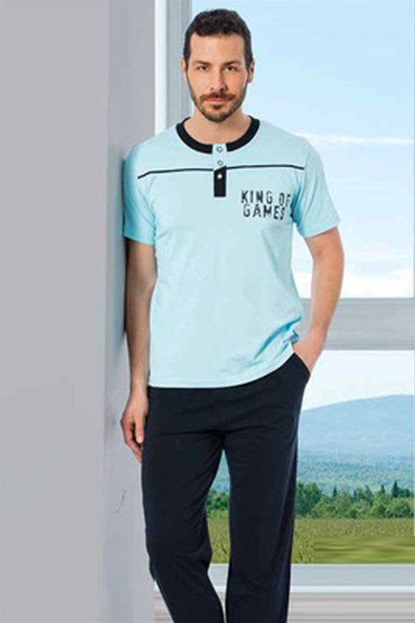 Hmd Men's Short Sleeve Pajama Set 30026