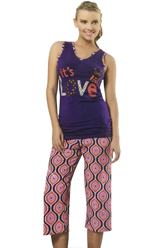 HMD Women's Sleeveless Capri Set 50010