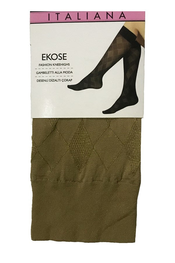 Italiana Women's Plaid Knee High Socks
