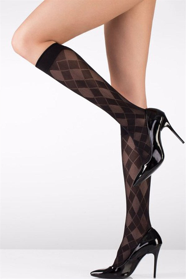 Italiana Women's Plaid Knee High Socks