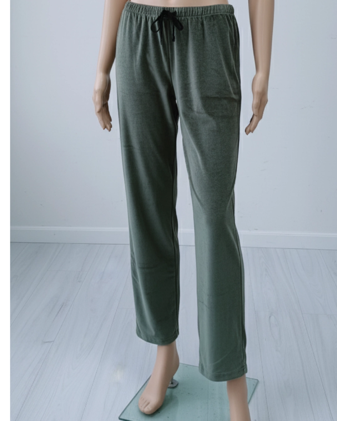 Bas simple en velours pour femme 9302 Velours français Gris clair