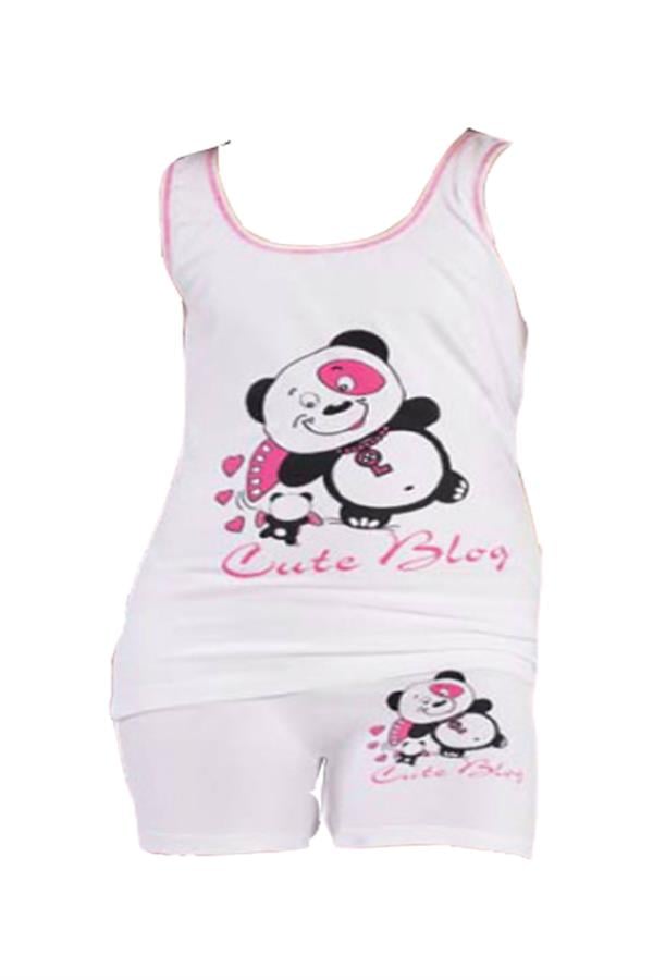 Girl's Bear Printed Wide Strap Set