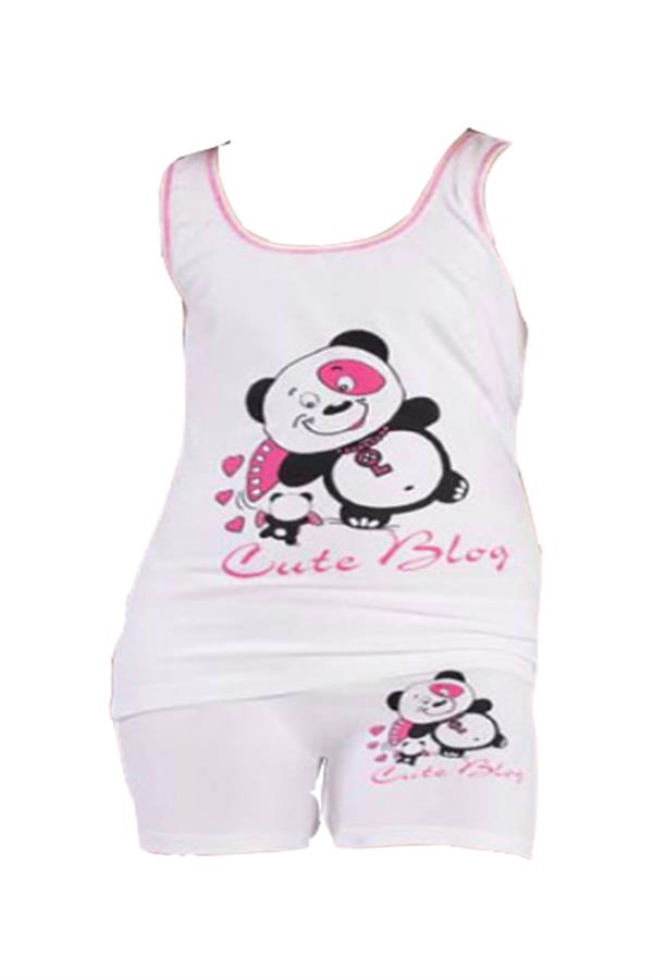 Girl's Bear Printed Wide Strap Set