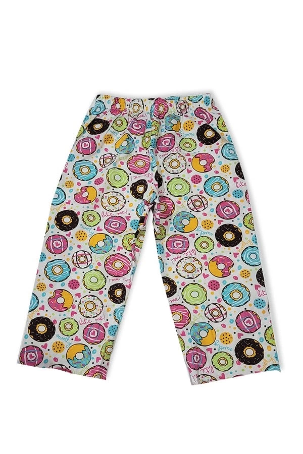 Girls Donut Patterned Colorful Pajama Set