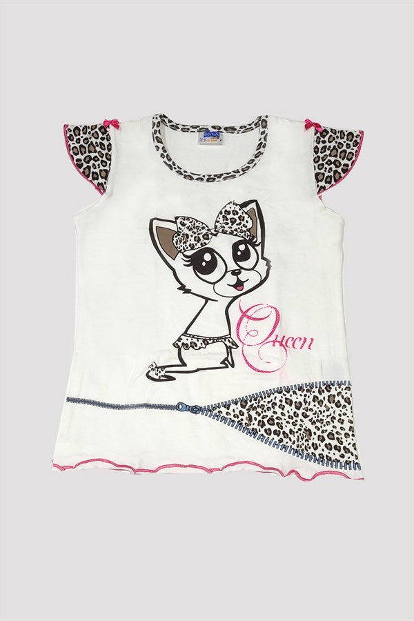 Girl Leopard Patterned Pajama Set 6529
