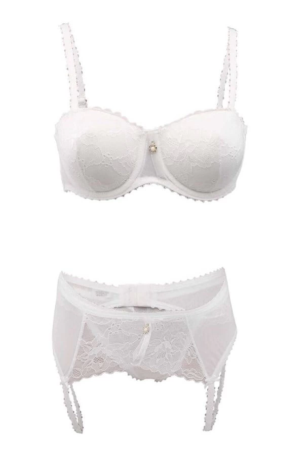 Le Jardin Ensemble soutien-gorge jarretière en dentelle 5260