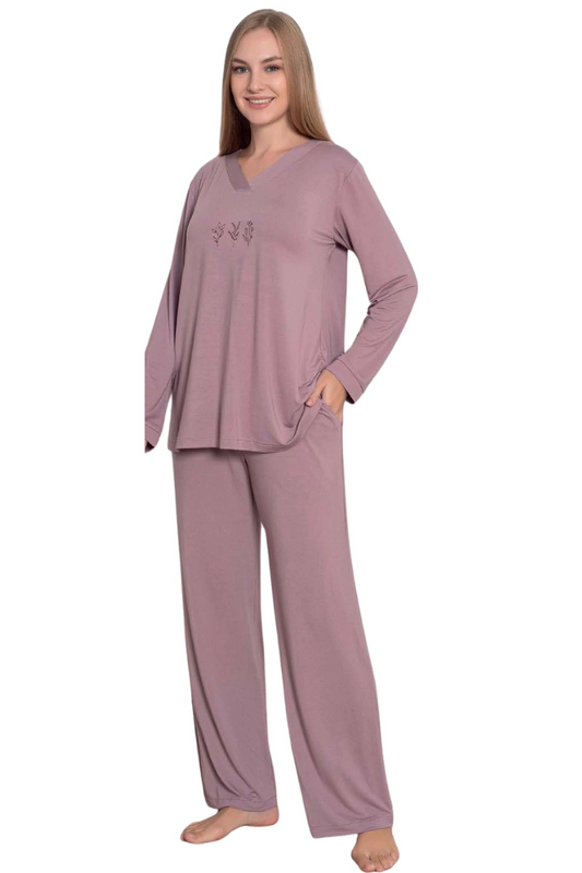 Limissi Viskon Uzun Kollu Kadın pijama takımı 24642