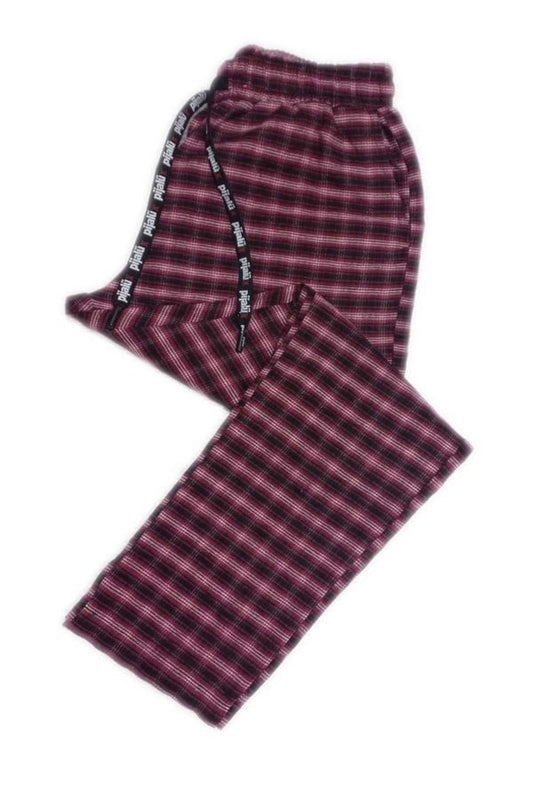 Pijalux Men's Checkered Poplin Pocketed Bottom Pajamas